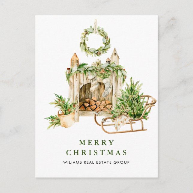 Elegant Bohemian Christmas Composition Company Postcard (Front)