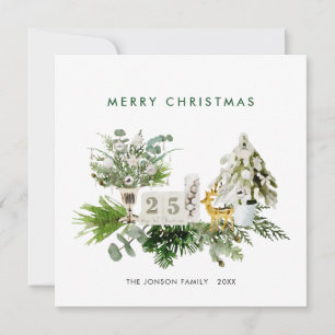 Elegant Bohemian Christmas Composition Greeting Holiday Card