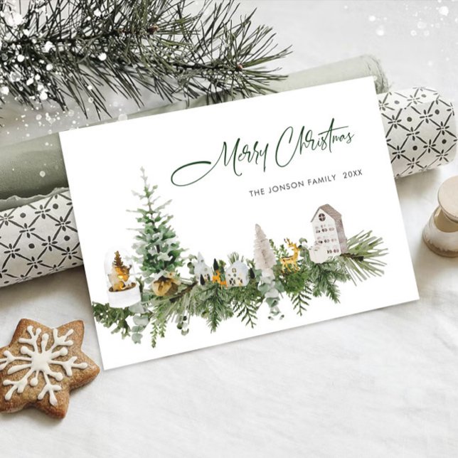 Elegant Bohemian Christmas Composition Greeting Holiday Card (Creator Uploaded)