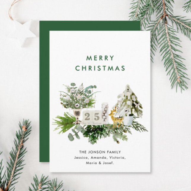 Elegant Bohemian Christmas Composition Greeting Holiday Card (Creator Uploaded)