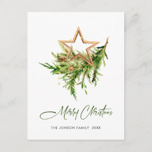 Elegant Bohemian Christmas Composition Holiday Postcard