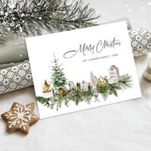Elegant Bohemian Christmas Composition Holiday Postcard