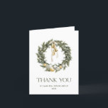 Elegant Bohemian Christmas Pine Wreath Company Thank You Card<br><div class="desc">You can change the colour of the "Merry Christmas" words. You can do it in the Zazzle editor,  feel free to contact me if you need details on how to do it,  or if you need any other help or new item. I respond soon.</div>