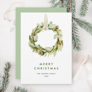 Elegant Bohemian Christmas Tree Composition Holiday Card