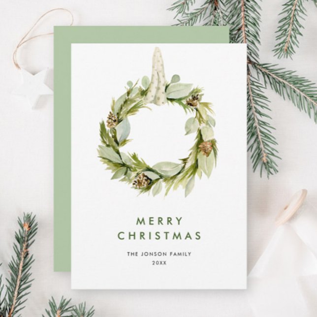 Elegant Bohemian Christmas Tree Composition Holiday Card (Creator Uploaded)