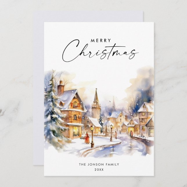 Elegant Bohemian Christmas Tree Composition Holiday Card (Front/Back)