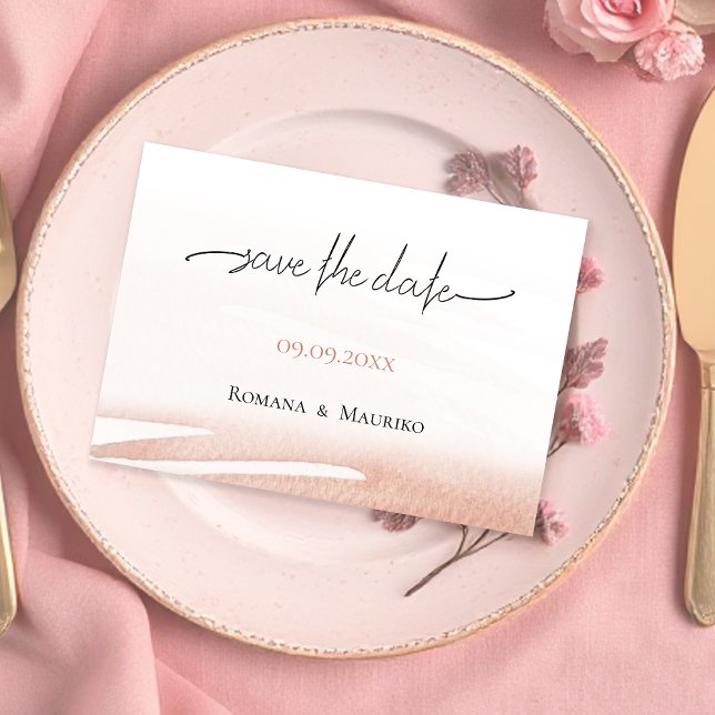 Elegant Bohemian Coral Terracotta Wedding Save The Date (Creator Uploaded)