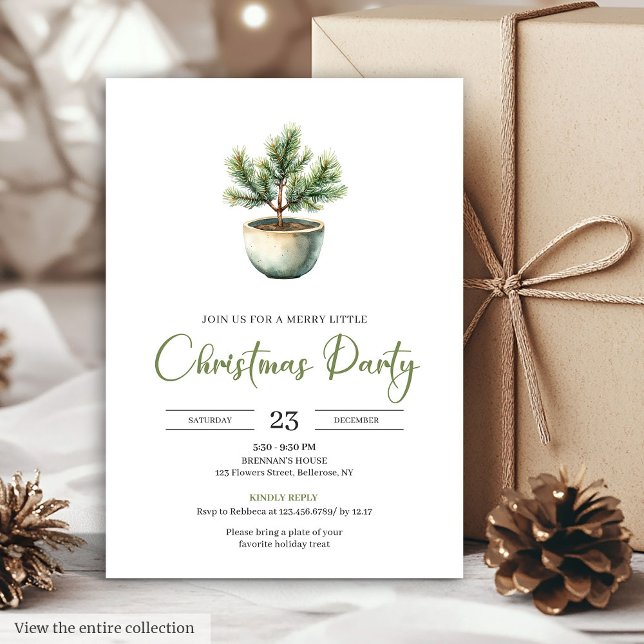 Elegant Bohemian Earthy Botanical Christmas Invite (Elegant Bohemian Earthy Botanical Christmas Invitation)