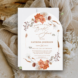 Elegant Bohemian Floral Bridal Shower Invitation