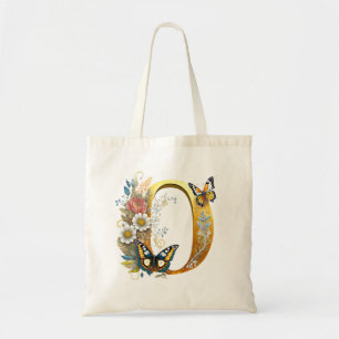 Elegant bohemian floral letter O Tote Bag
