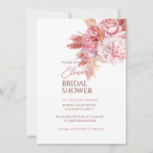 Elegant Bohemian Rose Bridal Shower Invitation 