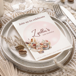 Elegant Bohemian Spring Birthday Par Tea Invitation