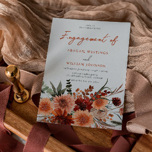Elegant Bohemian Summer & Autumn Engagement Party Invitation