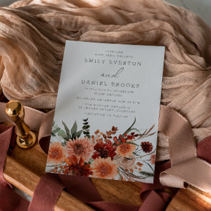 Elegant Bohemian Summer & Autumn Floral Wedding Invitation