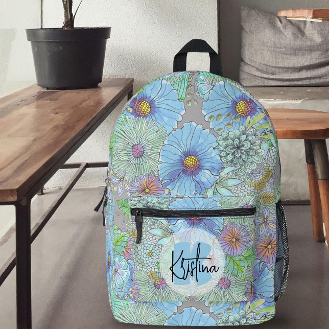 Elegant Bohemian Watercolor Botanicals  Printed Backpack (Creator Uploaded)
