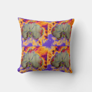 Elegant boho abstract watercolor orchid painting cushion