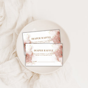 Elegant Boho Agate Gold Diaper Raffle Baby Shower Enclosure Card