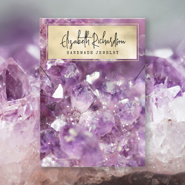 Elegant Boho Amethyst Crystal Jewellery Display Business Card (Creator Uploaded)