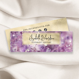 Elegant Boho Amethyst Crystal Jewellery Display Mini Business Card