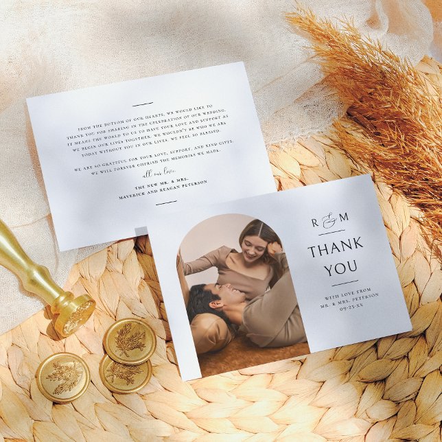 Elegant Boho Arch Modern Ampersand Wedding Thank You Card (Creator Uploaded)