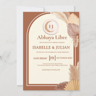 Elegant Boho Arch Terracotta Wedding Invitation