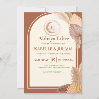 Elegant Boho Arch Terracotta Wedding Invitation