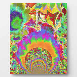 Elegant boho bohemian retro sunflowers  plaque