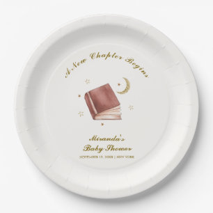 Elegant Boho Book Moon Star Baby Shower  Paper Plate