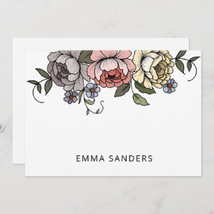 Elegant Boho Botanical Florals Personalised Card