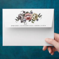 Elegant Boho Botanical Florals Return Address