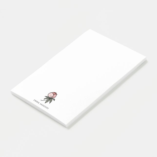 Elegant Boho Botanical Flower Post-it Notes (Angled)