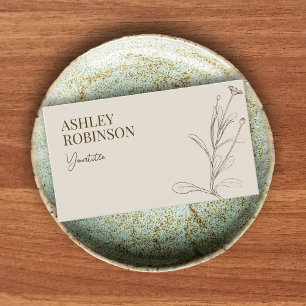 Elegant boho botanical pastel earthy QR code Business Card