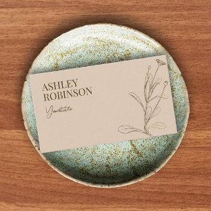 Elegant boho botanical pastel earthy QR code Business Card