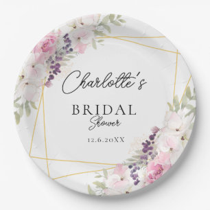 Elegant Boho Bridal Shower Paper Plate
