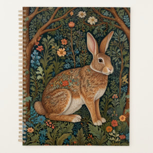 Elegant boho brown woodland rabbit planner