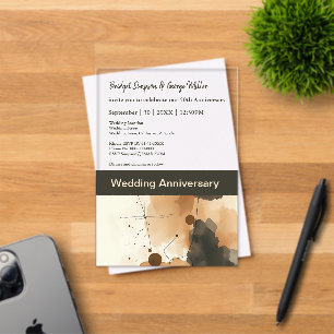 Elegant Boho Chic abstract Wedding Anniversary Acrylic Invitations