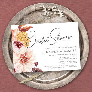 Elegant Boho Chic Floral Bridal Shower Party Invitation