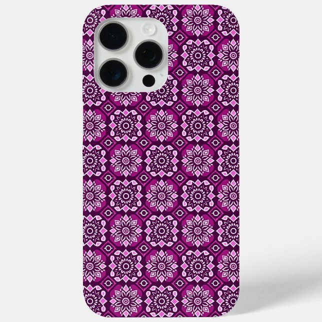 Elegant Boho Chic Geometric Floral Pattern Case-Mate iPhone Case (Back)