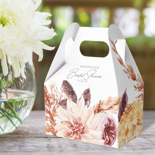 Elegant Boho Chic Watercolor Floral Bridal Shower Favour Box