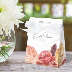 Elegant Boho Chic Watercolor Floral Bridal Shower  Favour Box