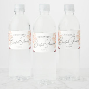 Elegant Boho Chic Watercolor Floral Bridal Shower Water Bottle Label