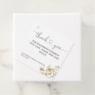 Elegant Boho Chic Wildflower Floral Thank You Favour Tags
