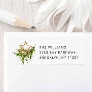 Elegant Boho Christmas Composition Return Address Label