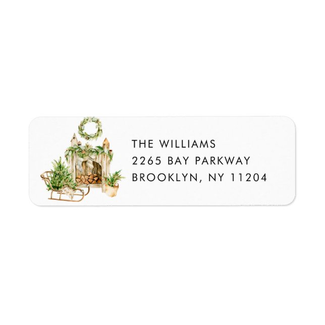 Elegant Boho Christmas Composition Return Address Label (Front)