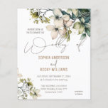 Elegant Boho Cute Wildflower Floral wedding card<br><div class="desc">This Elegant Boho Cute Wildflower Floral design is perfect for inviting your guests to the celebration of your wedding. It features a bohemian stylish and classic typography with heart-warming flowers at the edges. You can customise the featured elements by clicking on the blue button that appears on your screen for...</div>