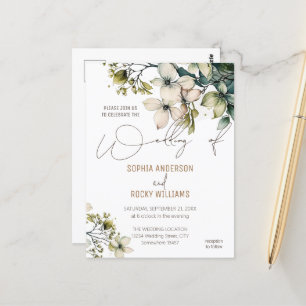Elegant Boho Cute Wildflower Floral wedding card
