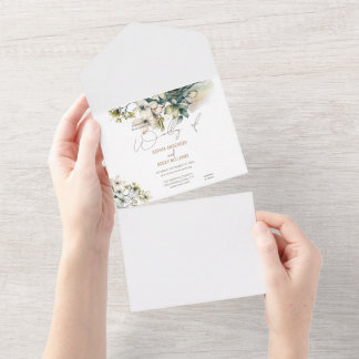 Elegant Boho Cute Wildflower Floral wedding card