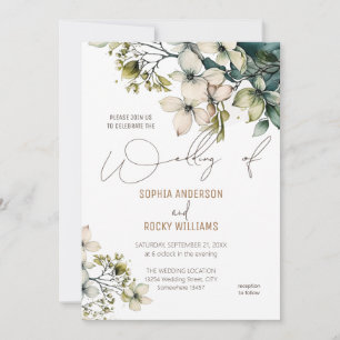 Elegant Boho Cute Wildflower Floral wedding card