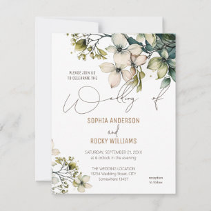 Elegant Boho Cute Wildflower Floral wedding card