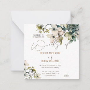 Elegant Boho Cute Wildflower Floral wedding card